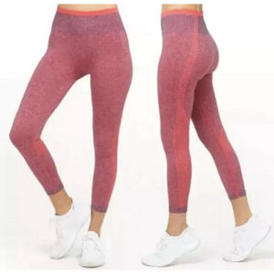 Spanx Seamless Sculpt Leggings Pants Spacedye Coral Punch Size Large